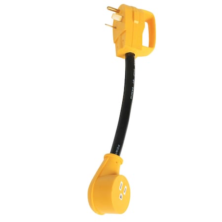 Powergrip Plug Adapter, Dogbone, 5-15R, TT-30P, 12 in, Black/Yellow 55153